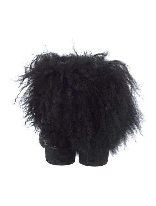 Aquatalia Suede Fur Trim Lace-Up Boots