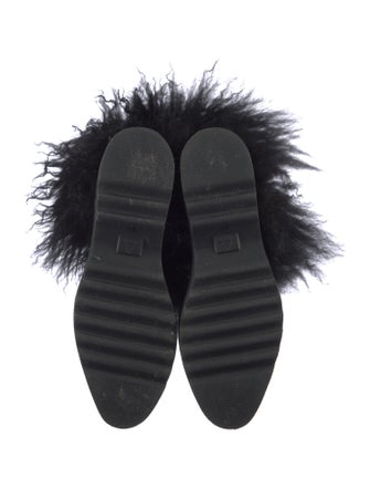 Aquatalia Suede Fur Trim Lace-Up Boots