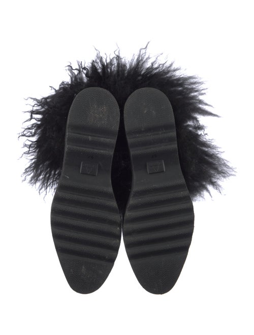 Aquatalia Suede Fur Trim Lace-Up Boots