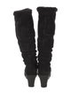 Aquatalia Suede Faux Fur Trim Slouch Boots