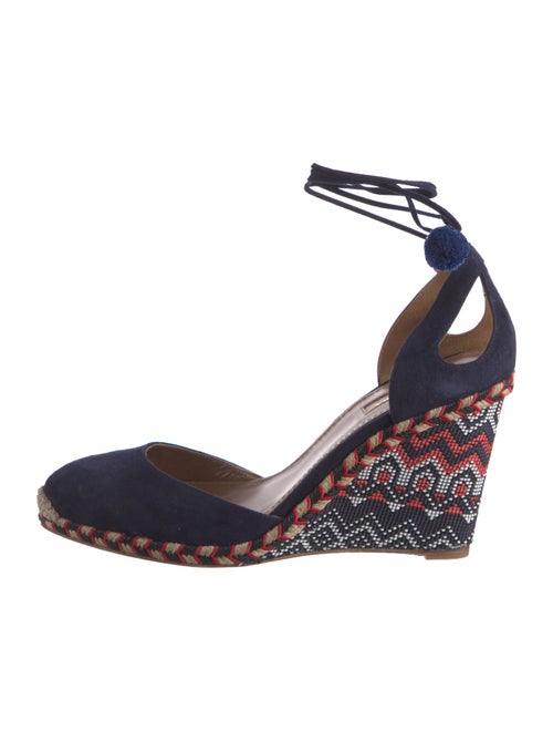 Aquatalia Suede Printed D'Orsay Pumps
