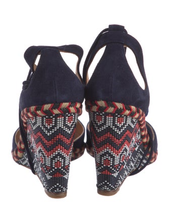 Aquatalia Suede Printed D'Orsay Pumps