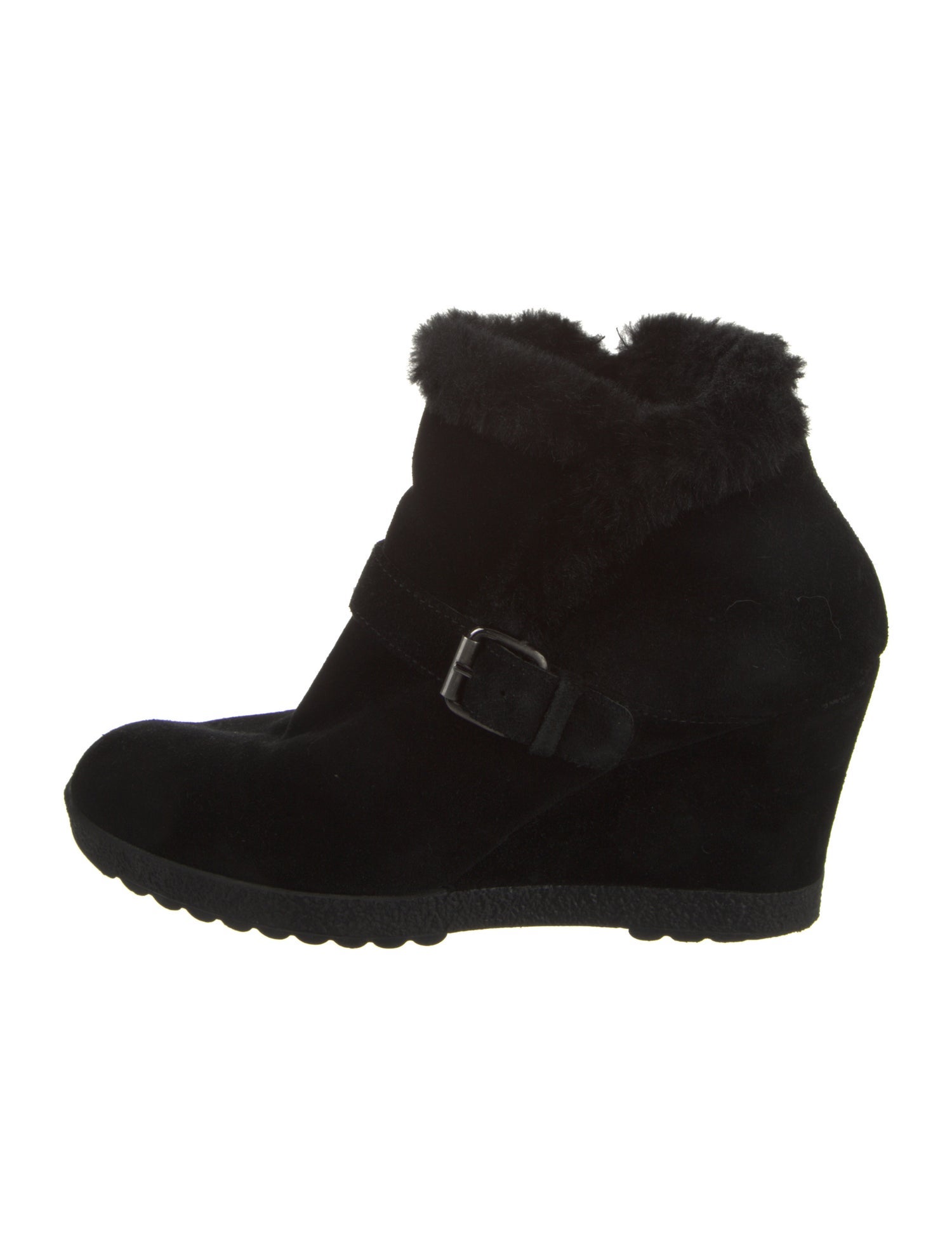 Aquatalia Suede Faux Fur Trim Lace-Up Boots