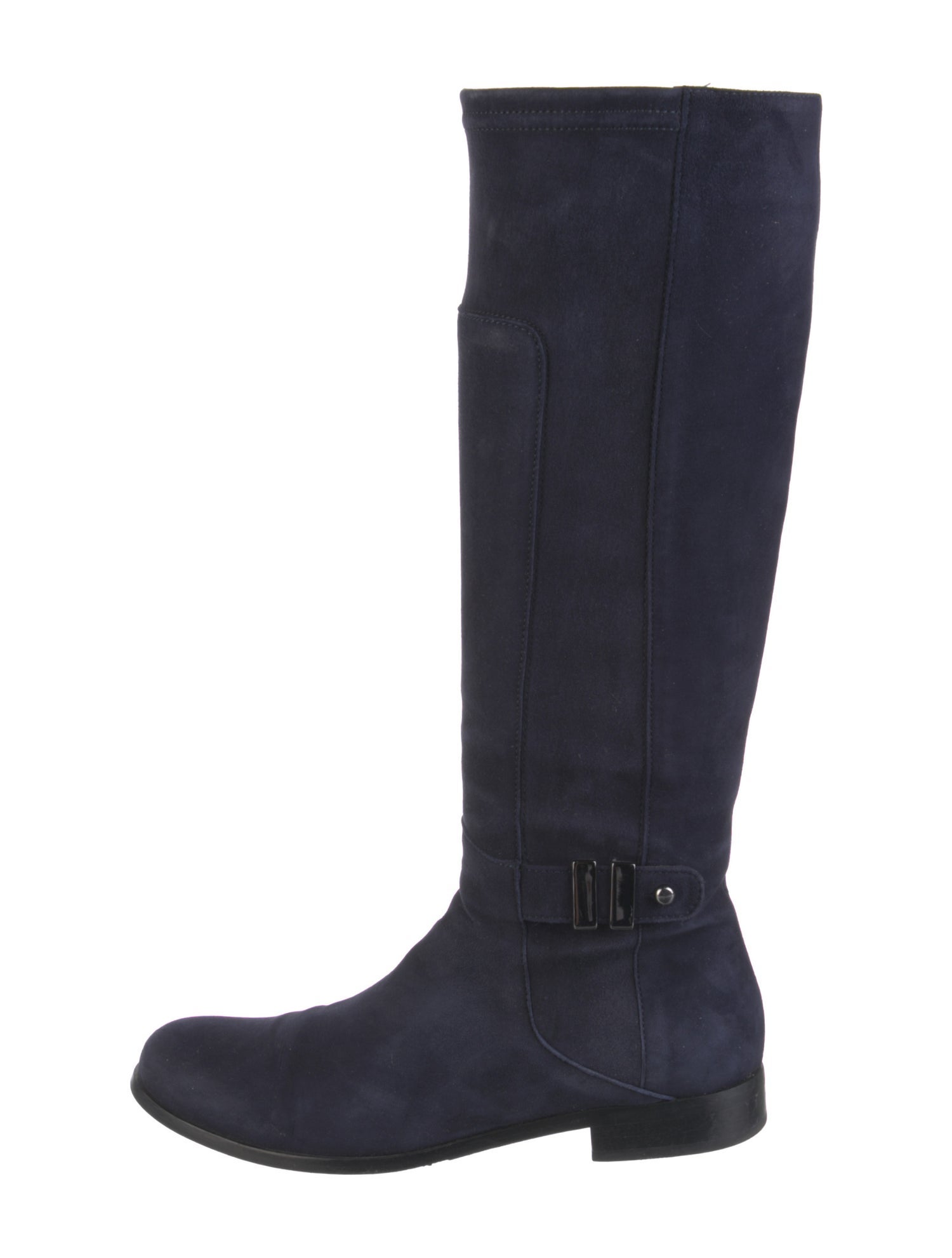 Aquatalia Suede Embroidered Accent Riding Boots
