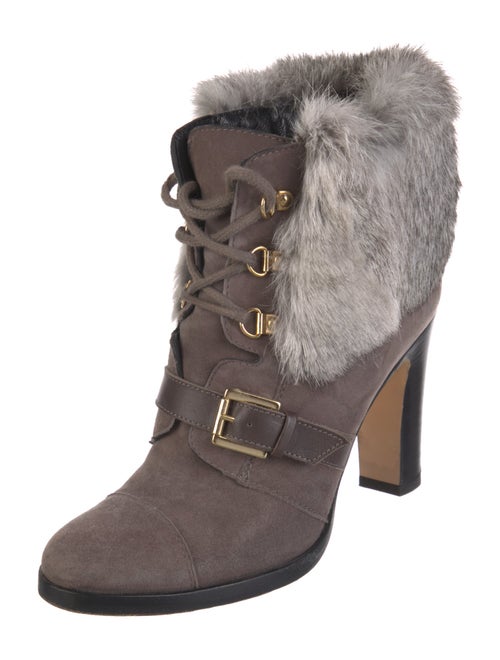 Aquatalia Suede Colorblock Pattern Lace-Up Boots