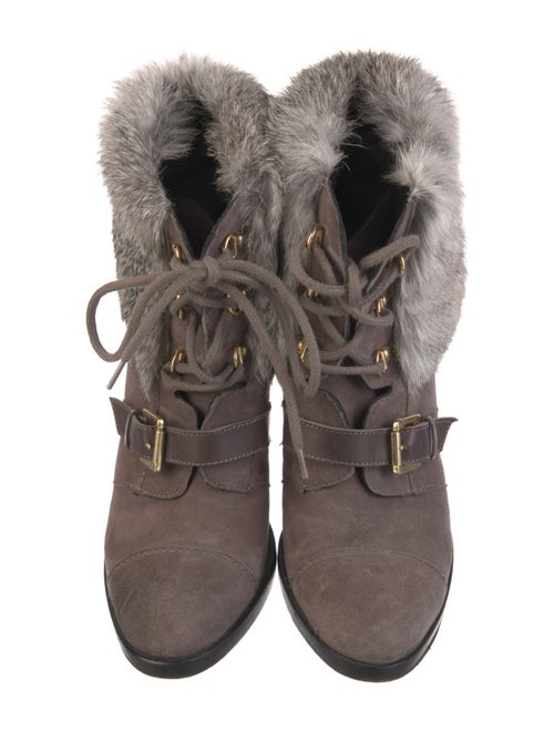 Aquatalia Suede Colorblock Pattern Lace-Up Boots