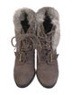 Aquatalia Suede Colorblock Pattern Lace-Up Boots