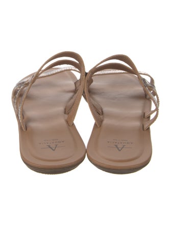 Aquatalia Leather Animal Print Slides