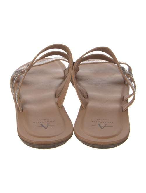 Aquatalia Leather Animal Print Slides