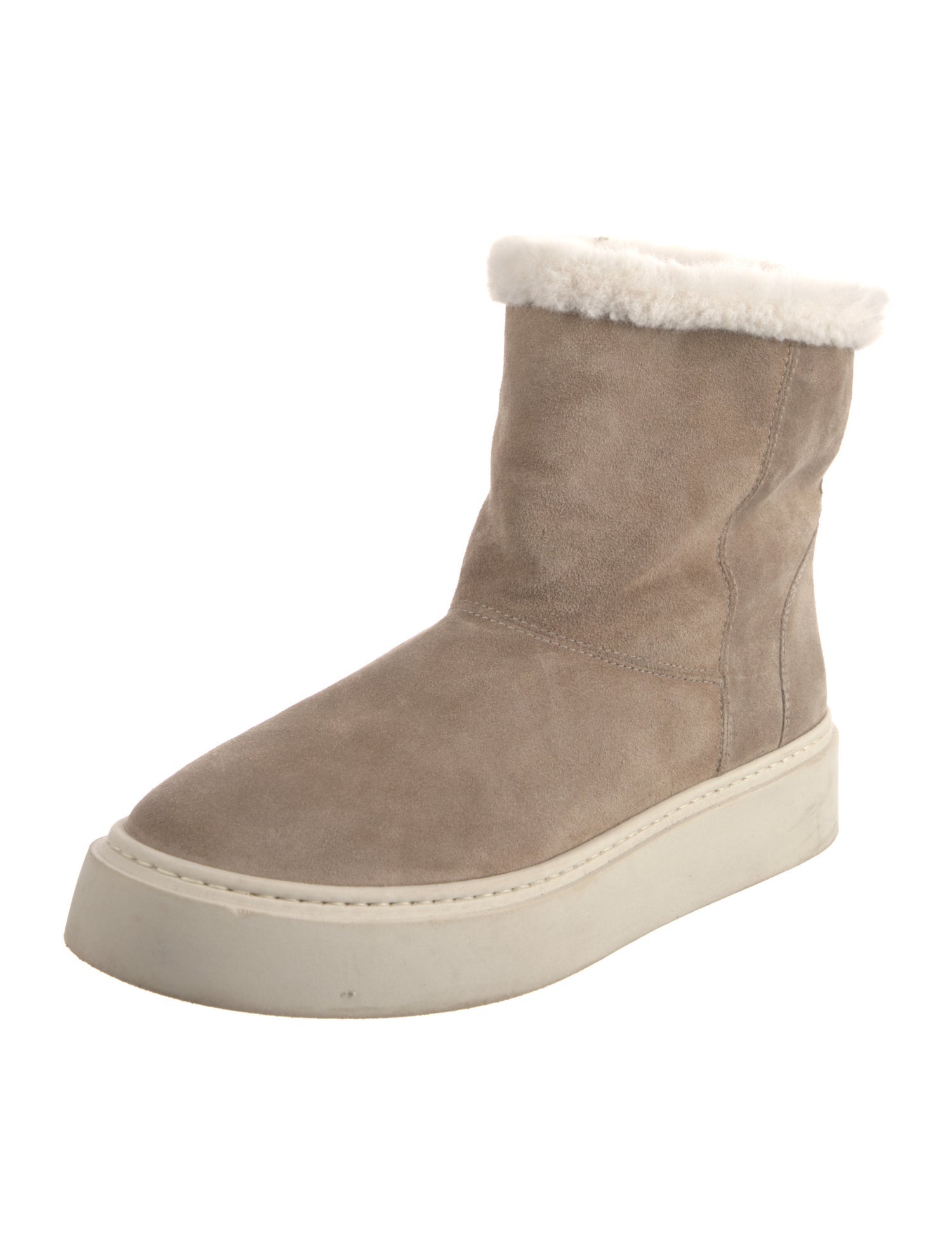 Aquatalia Suede Faux Fur Trim Boots