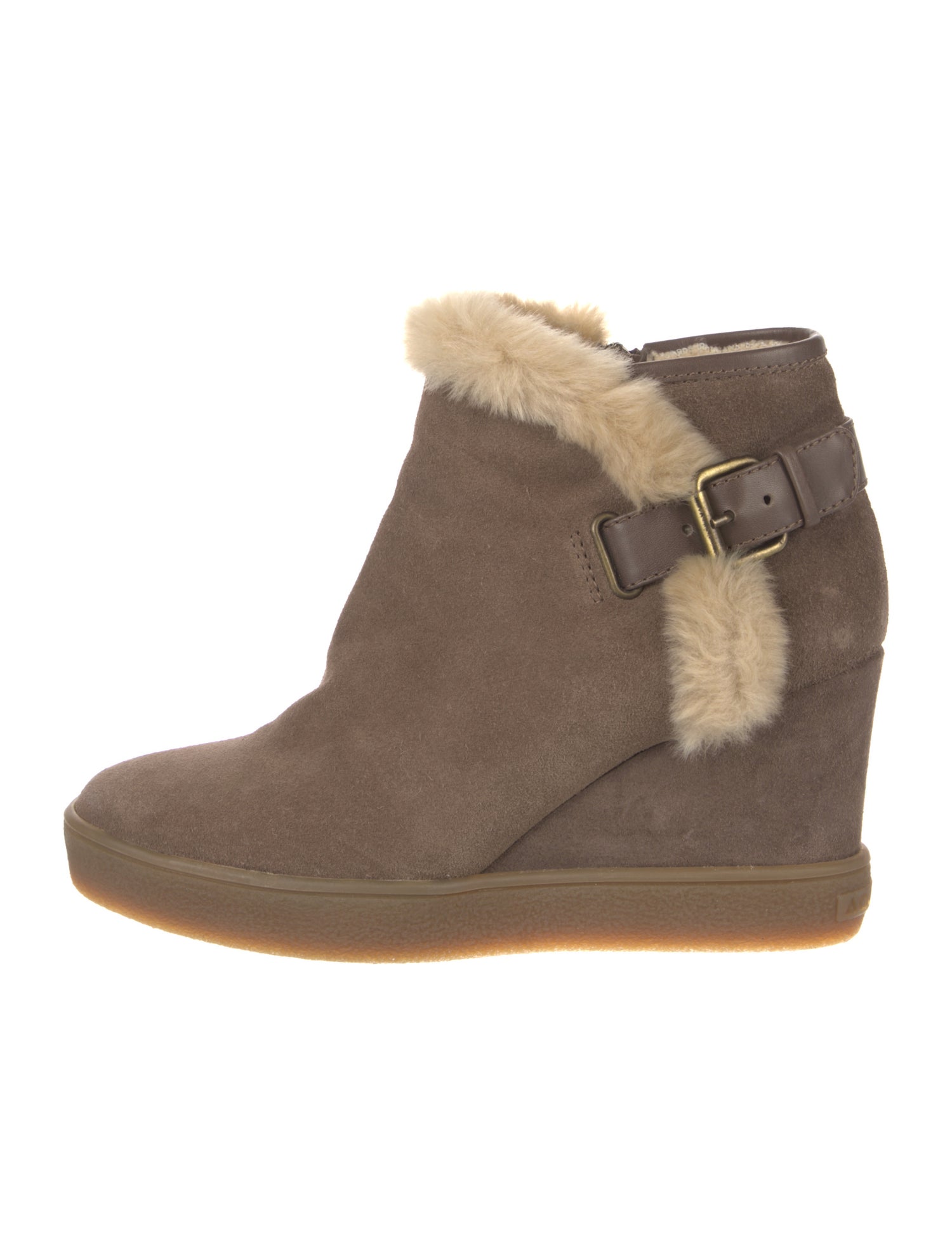 Aquatalia Suede Fur Trim Boots