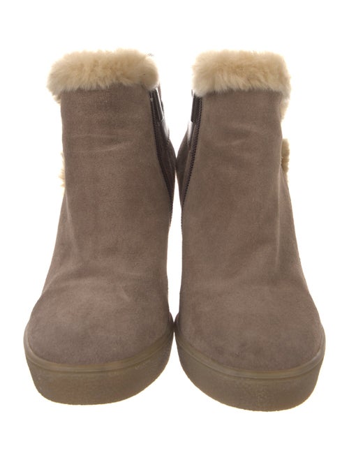 Aquatalia Suede Fur Trim Boots