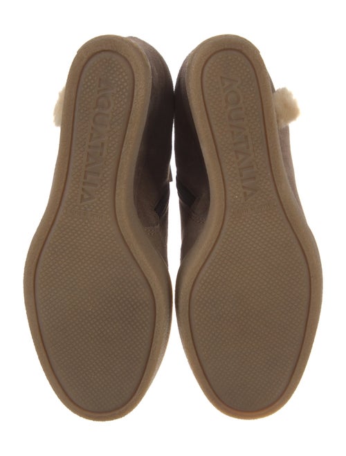 Aquatalia Suede Fur Trim Boots