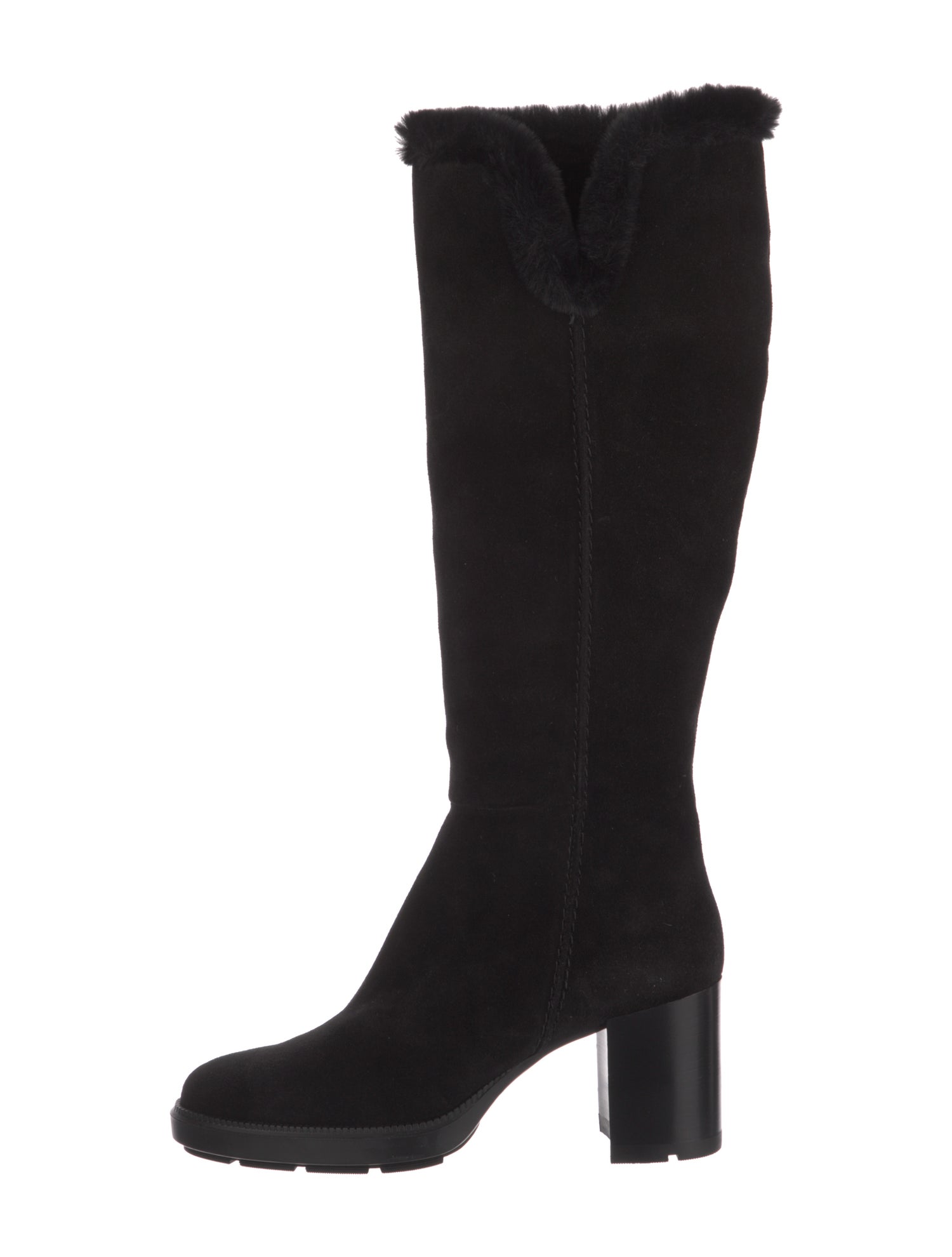 Aquatalia Suede Fur Trim Boots
