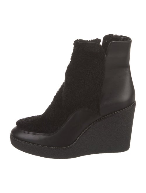 Aquatalia Leather Fur Trim Boots