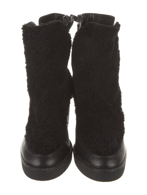 Aquatalia Leather Fur Trim Boots