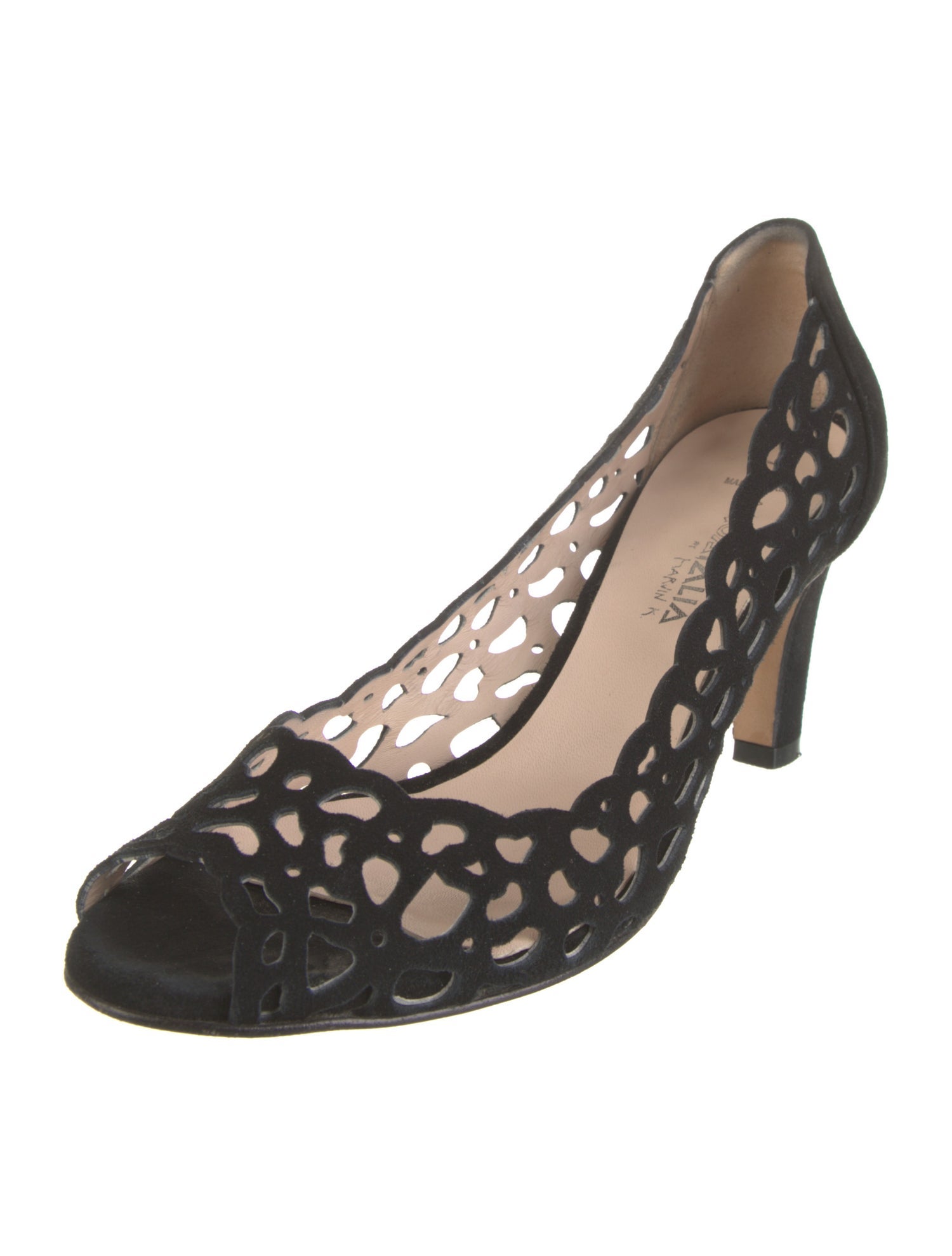 Aquatalia Suede Lasercut Accents Pumps