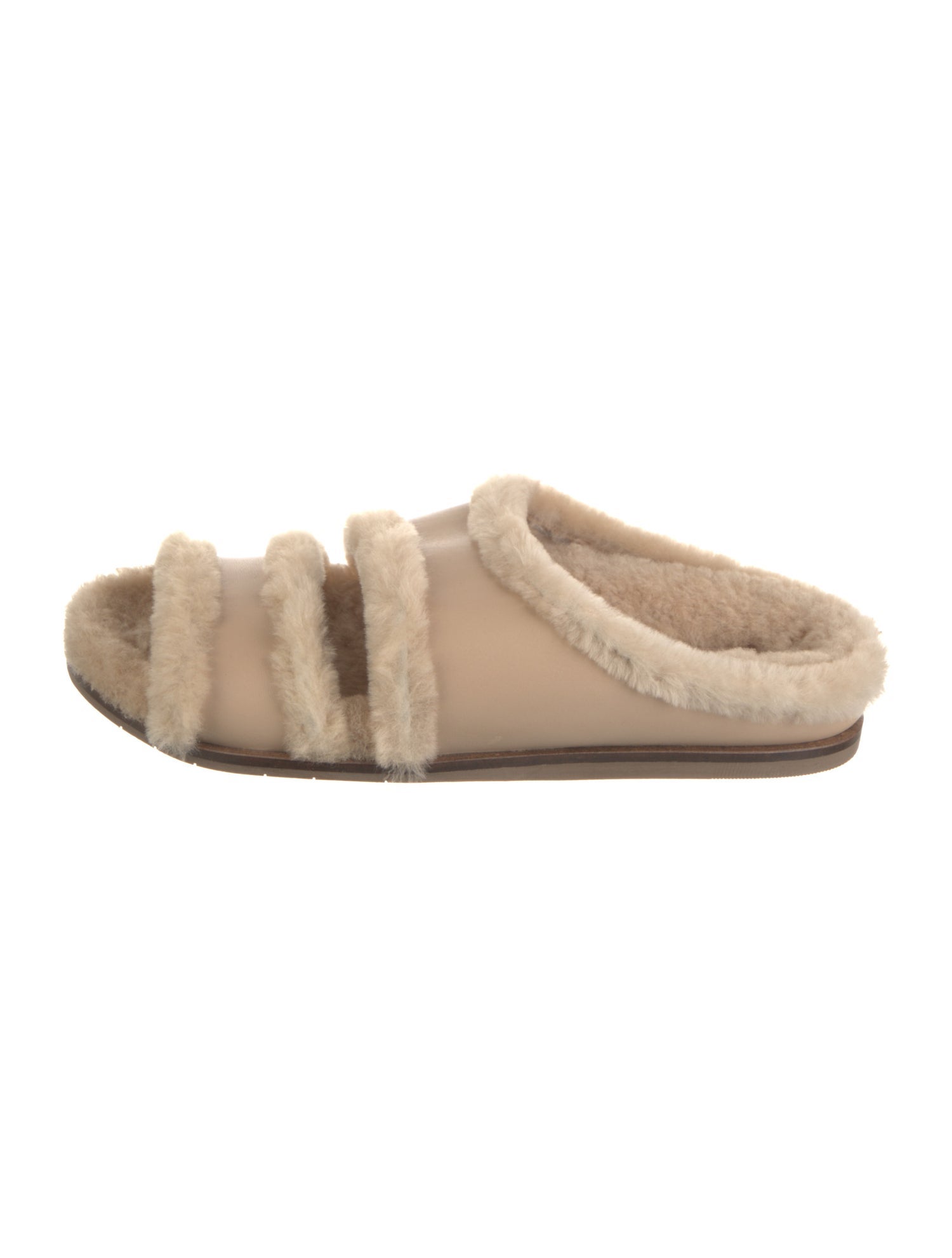 Aquatalia Leather Fur Trim Mules
