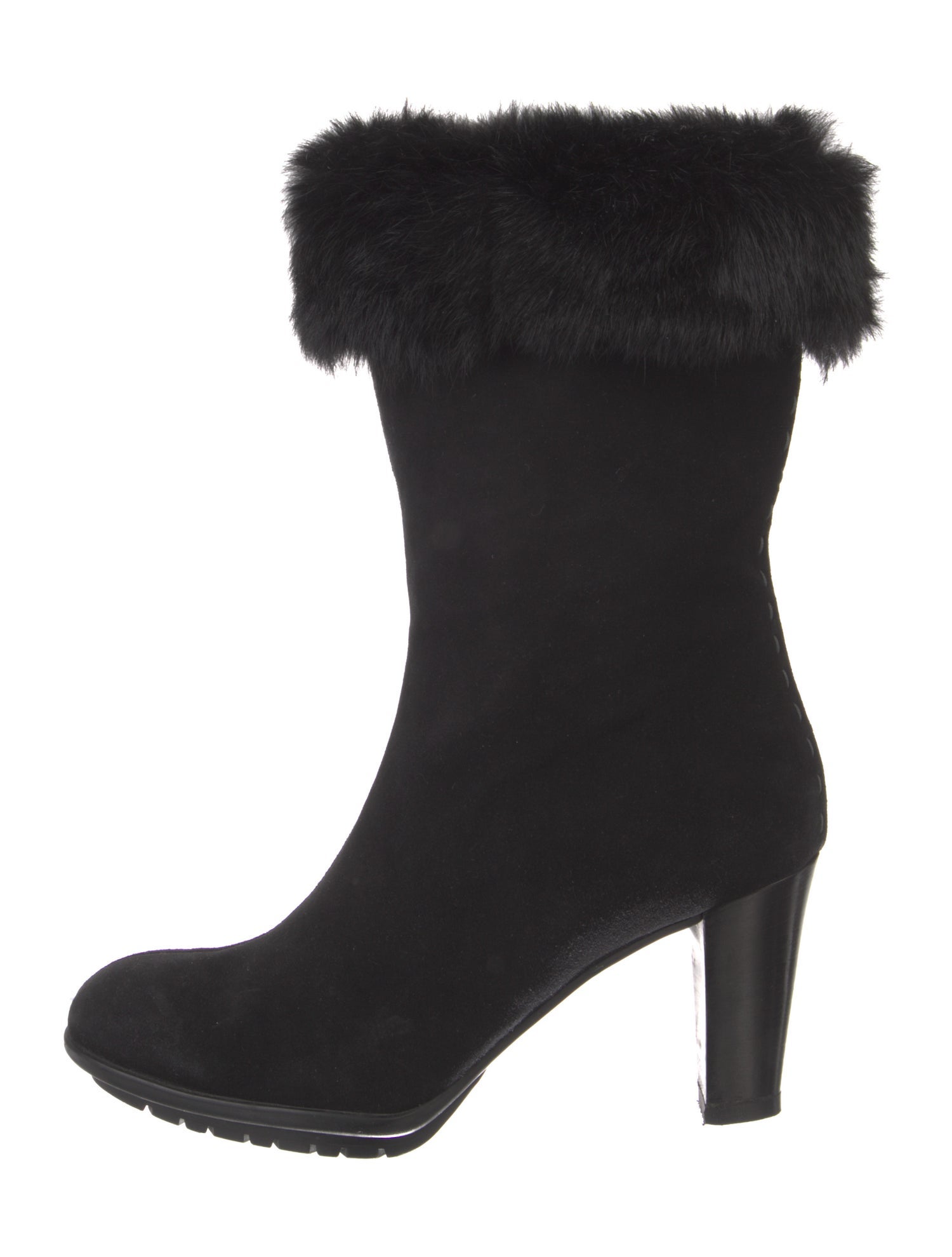 Aquatalia Suede Fur Trim Boots