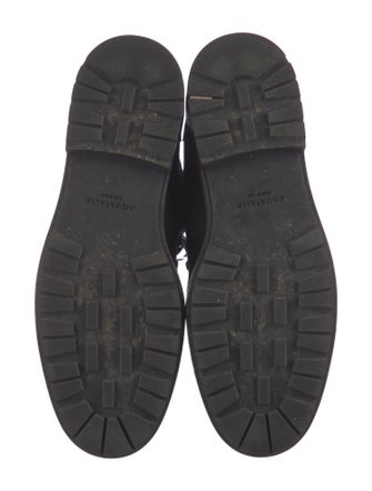 Aquatalia Suede Faux Fur Trim Combat Boots