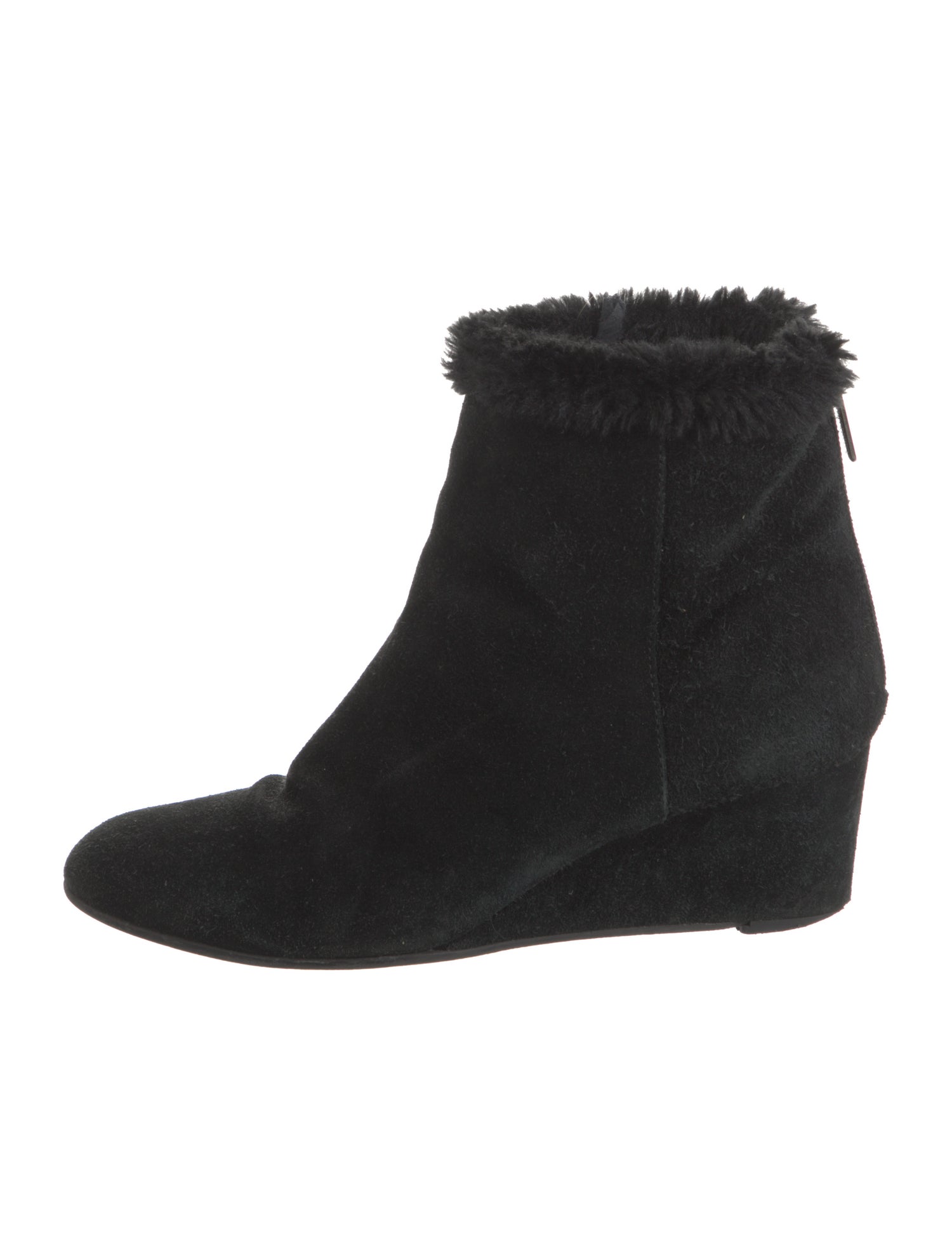 Aquatalia Suede Fur Trim Boots