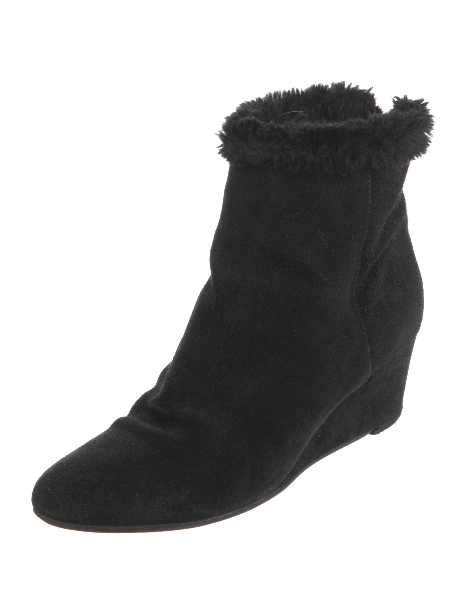 Aquatalia Suede Fur Trim Boots