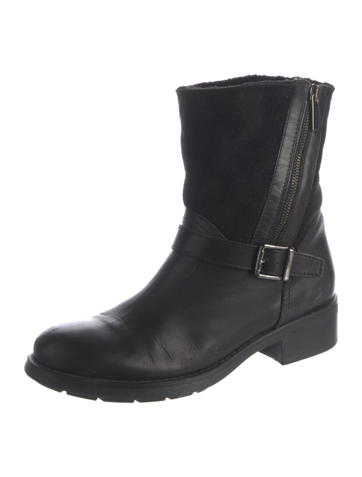 Aquatalia Leather Moto Boots