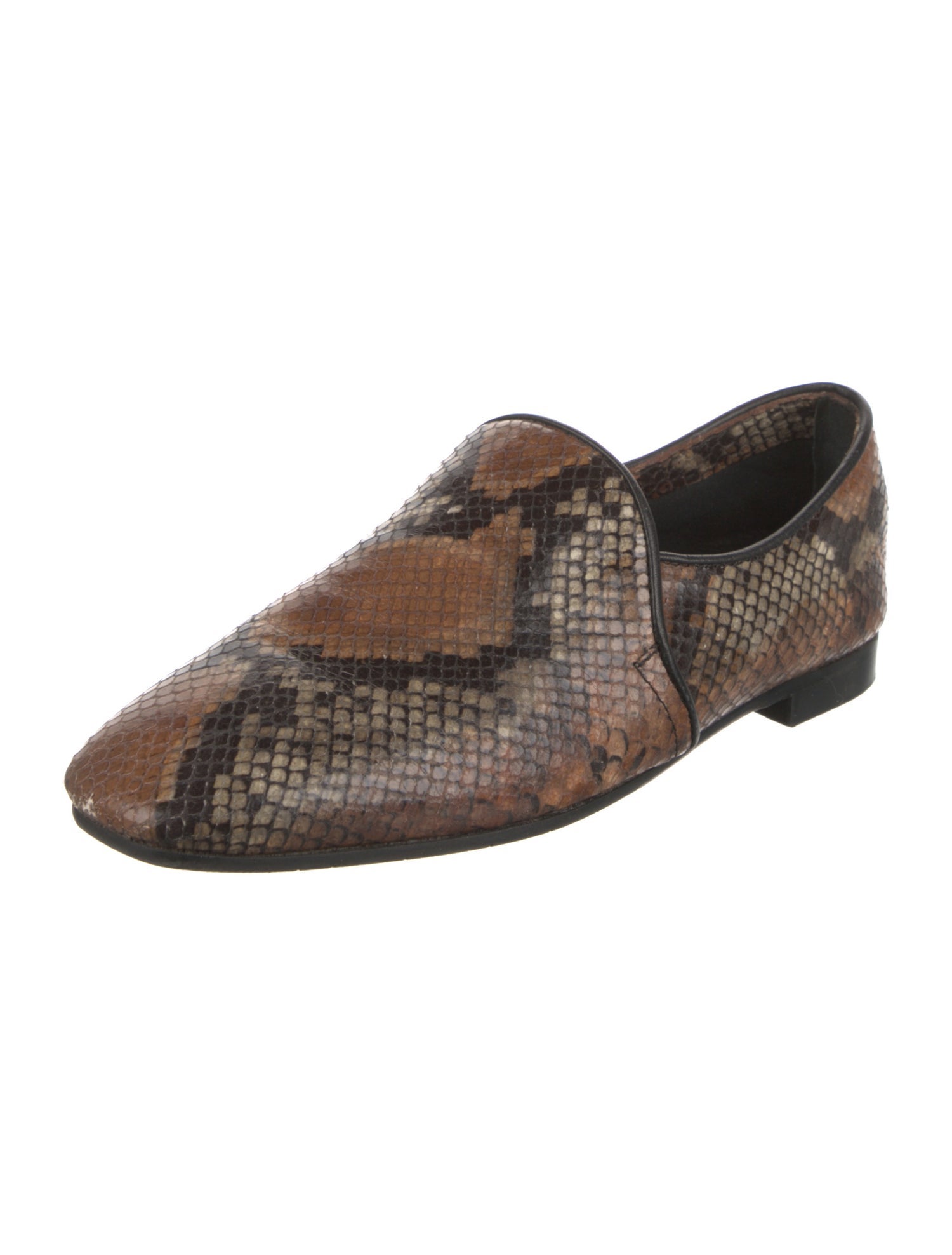Aquatalia Snakeskin Animal Print Loafers
