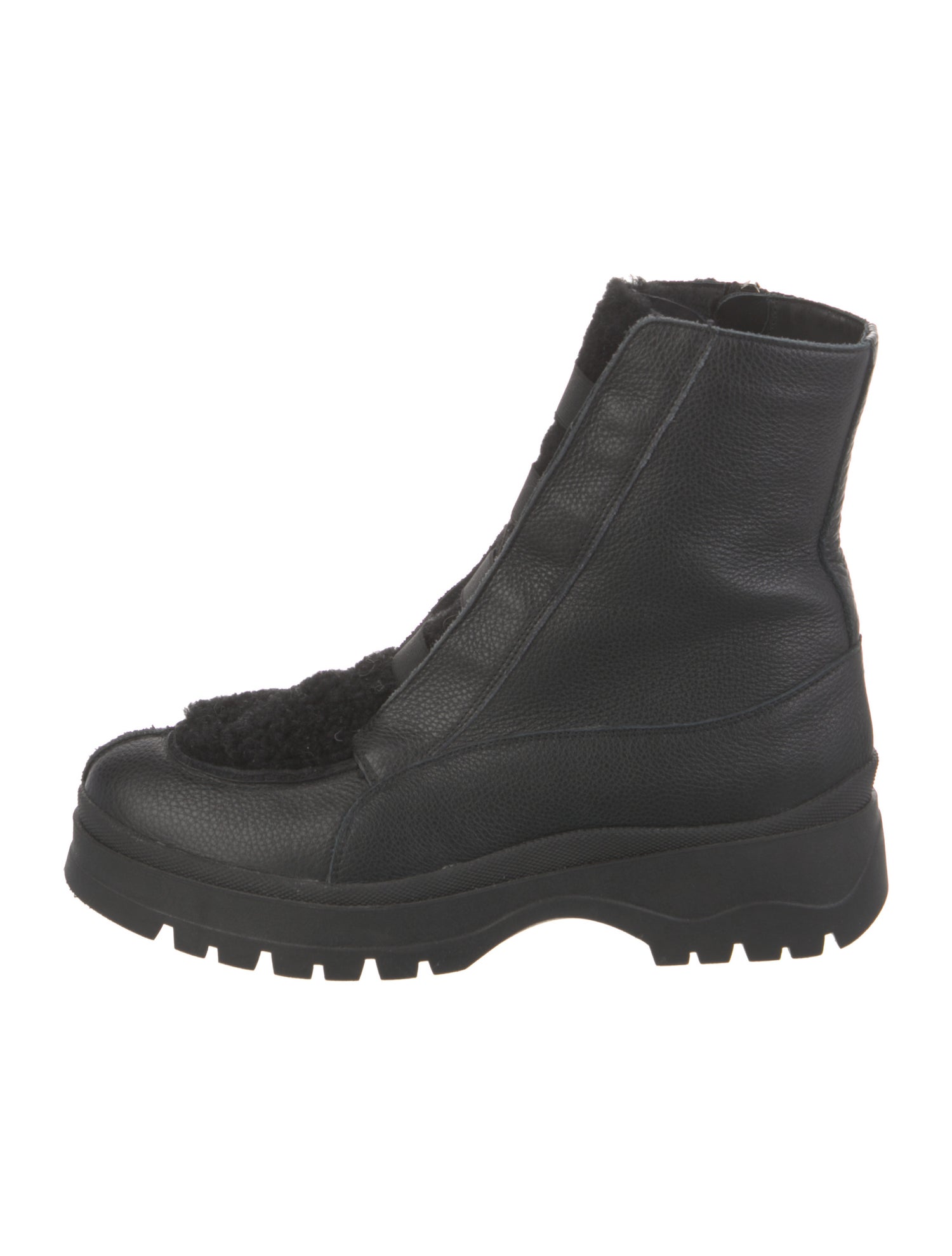 Aquatalia Leather Faux Fur Trim Boots