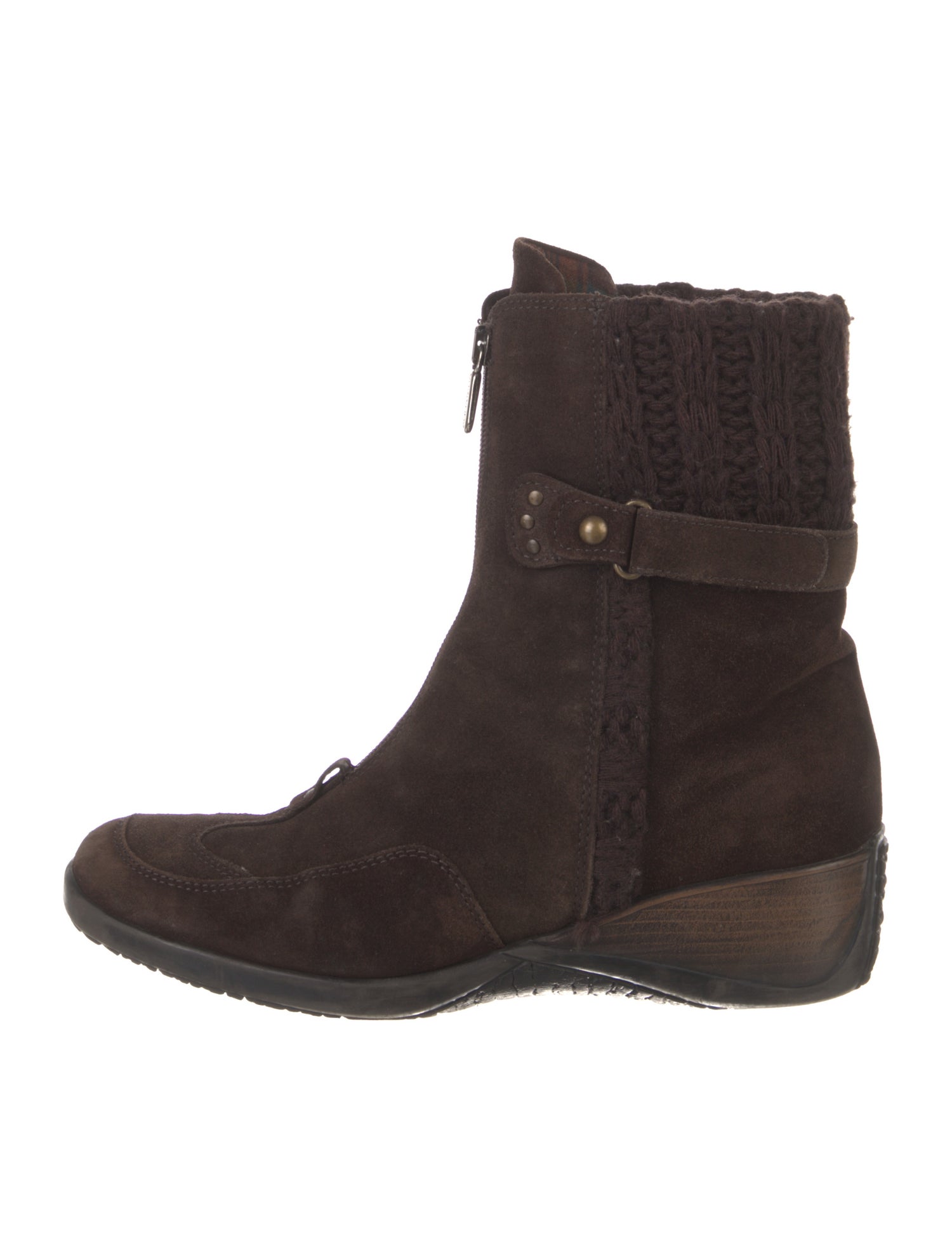 Aquatalia Suede Braided Accents Boots