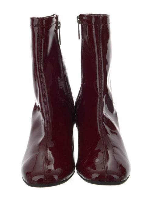 Aquatalia Patent Leather Polka Dot Print Combat Boots