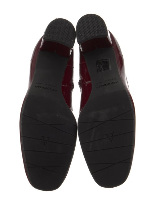 Aquatalia Patent Leather Polka Dot Print Combat Boots