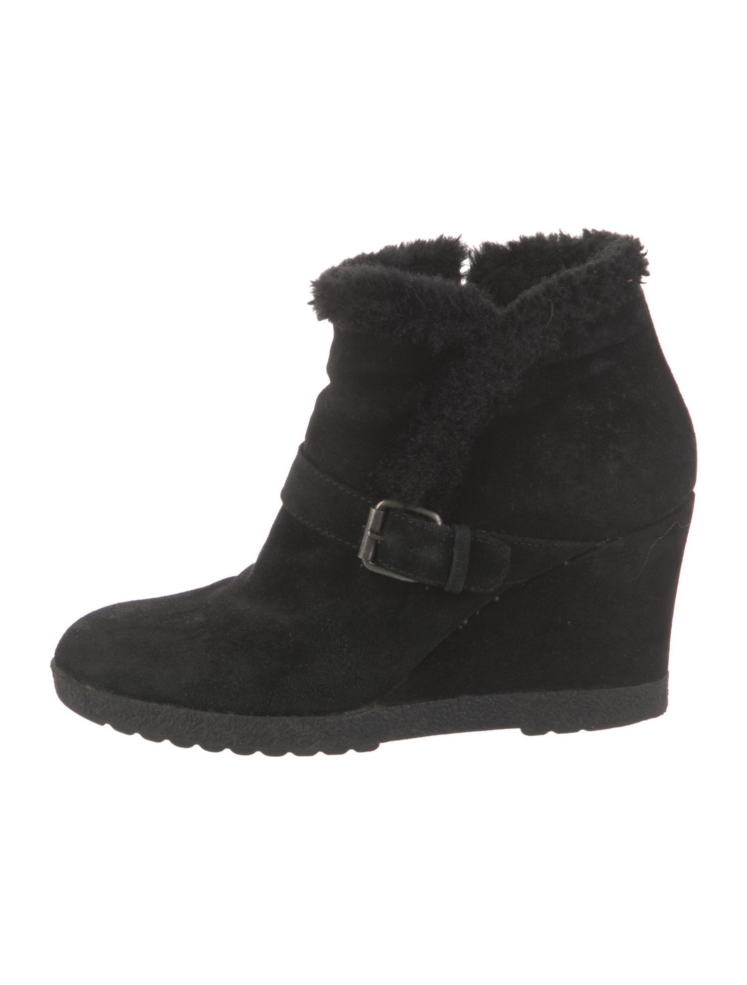 Aquatalia Suede Faux Fur Trim Boots