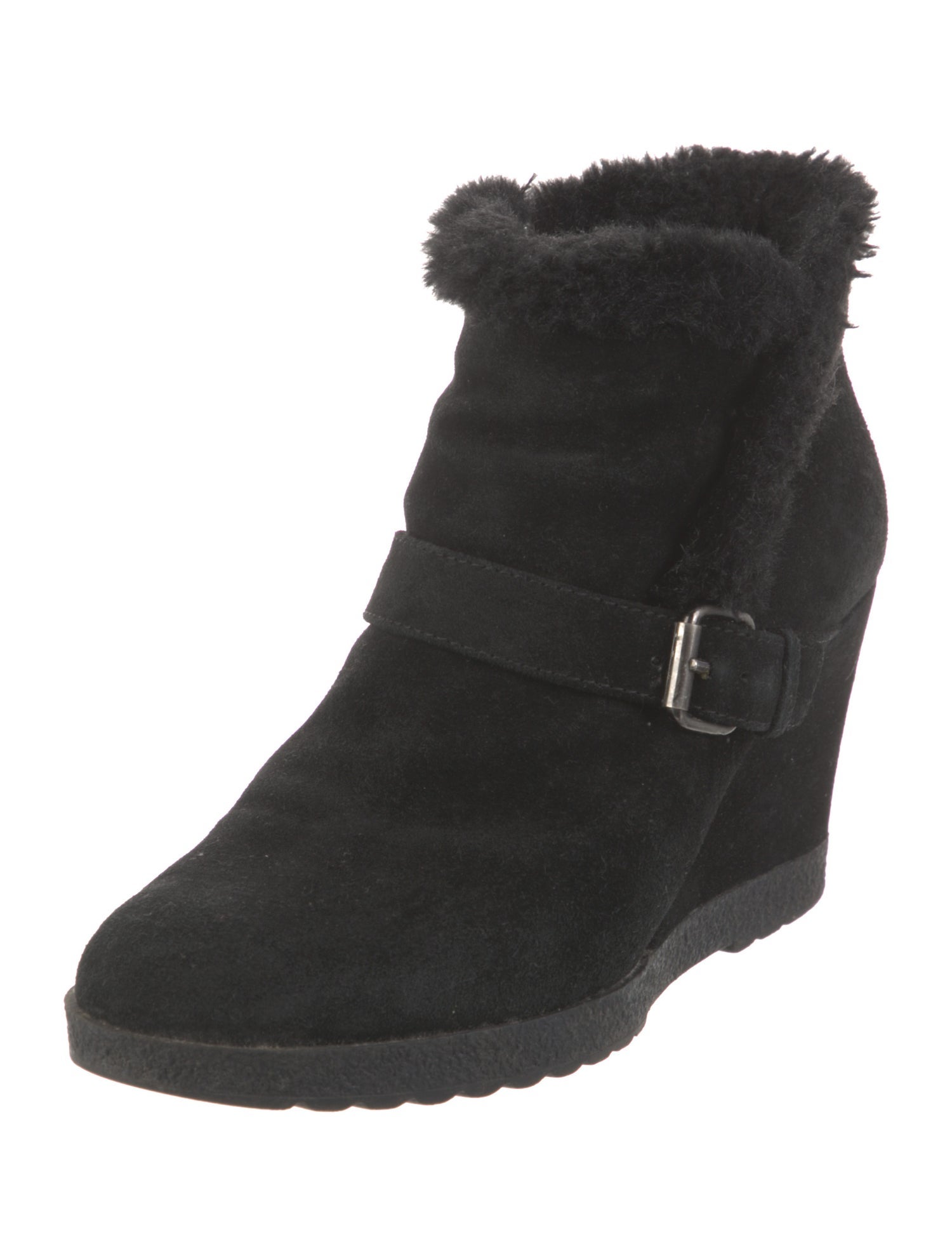 Aquatalia Suede Faux Fur Trim Boots