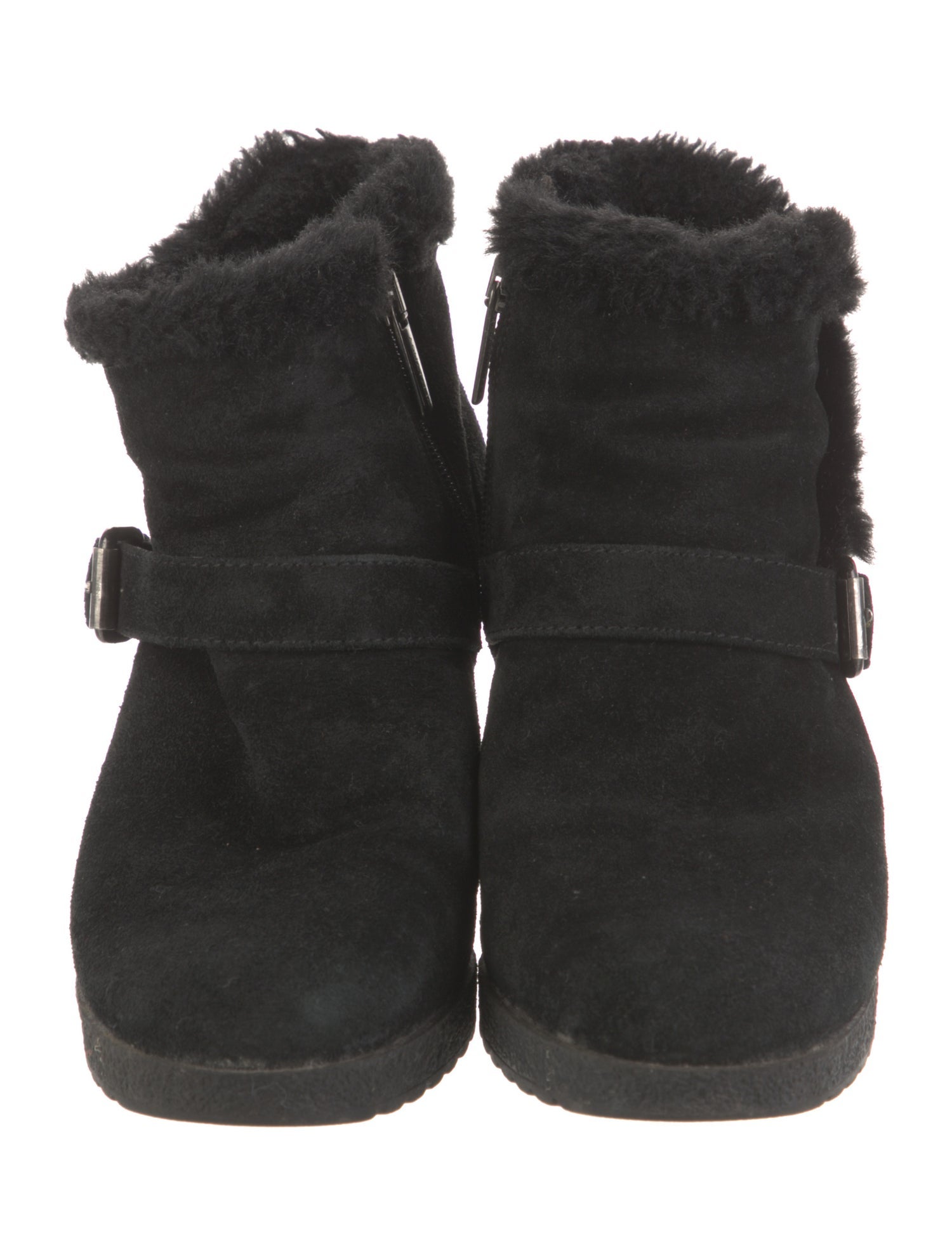 Aquatalia Suede Faux Fur Trim Boots