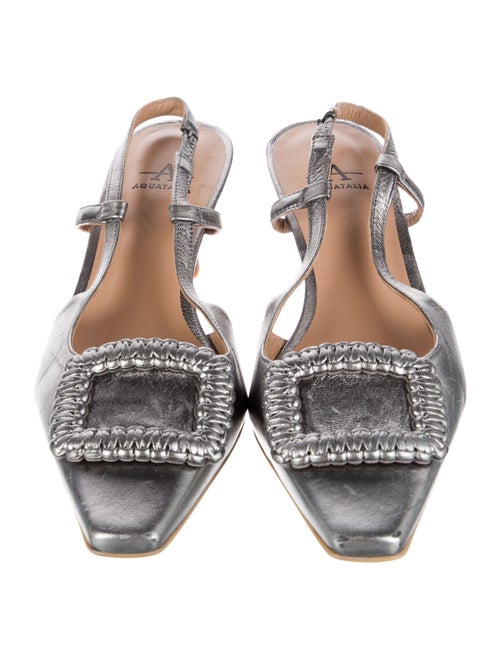 Aquatalia Leather Slingback Pumps