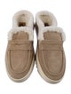 Aquatalia Suede Fur Trim Slippers
