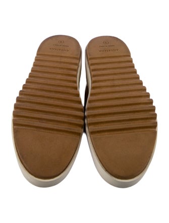 Aquatalia Suede Fur Trim Slippers