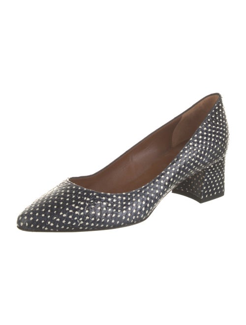 Aquatalia Embossed Leather Animal Print Pumps