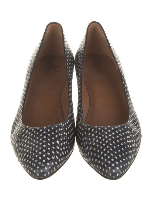 Aquatalia Embossed Leather Animal Print Pumps