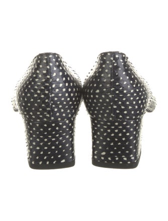 Aquatalia Embossed Leather Animal Print Pumps