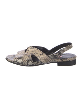 Aquatalia Snakeskin Animal Print Slingback Sandals