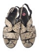 Aquatalia Snakeskin Animal Print Slingback Sandals