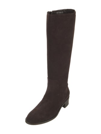 Aquatalia Suede Whipstitch Trim Riding Boots