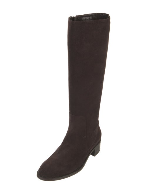 Aquatalia Suede Whipstitch Trim Riding Boots