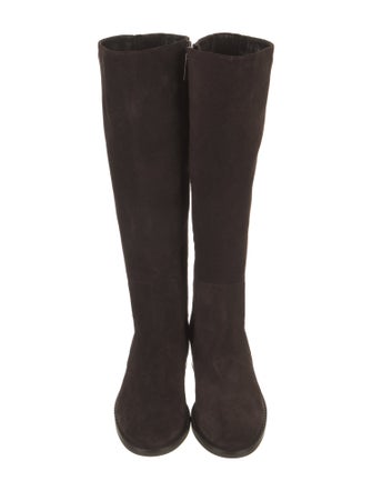 Aquatalia Suede Whipstitch Trim Riding Boots