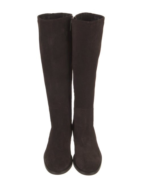 Aquatalia Suede Whipstitch Trim Riding Boots