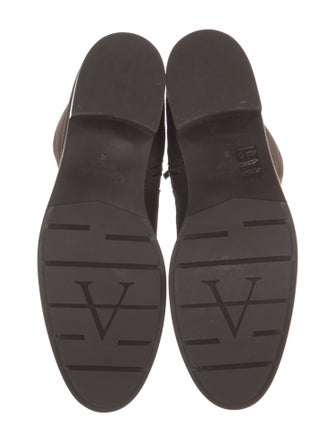 Aquatalia Suede Whipstitch Trim Riding Boots