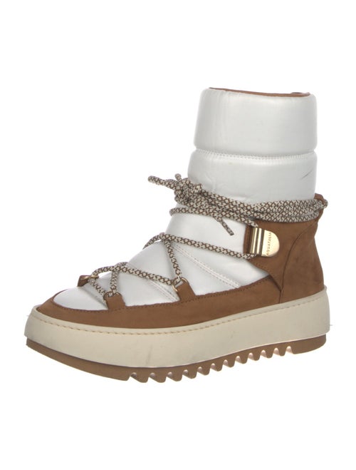 Aquatalia Leather Colorblock Pattern Lace-Up Boots