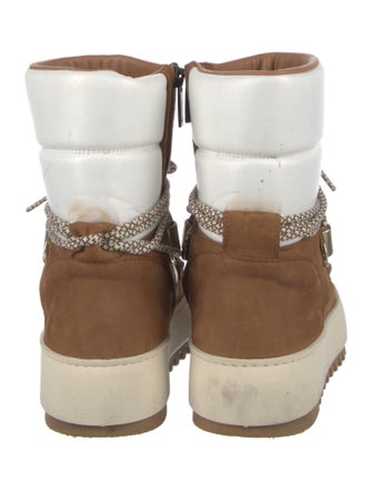 Aquatalia Leather Colorblock Pattern Lace-Up Boots